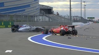 Bottas And Raikkonen Collide  2015 Russian Grand Prix [upl. by Croydon]