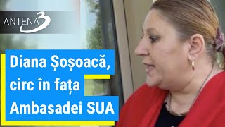 Diana Șoșoacă circ în fața Ambasadei SUA [upl. by Leduar]