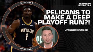 JJ Redick thinks the Pelicans can make a DEEP RUN in the playoffs 👀  First Take [upl. by Acinehs328]