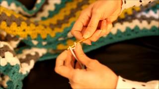 Granny Stitch Crochet Afghan Blanket Tutorial [upl. by Eirolav]