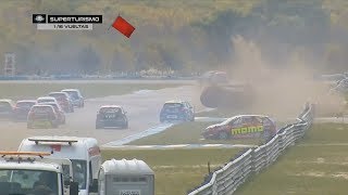 Superturismo Uruguay 2018 Final Autódromo de El Pinar Big Crash Rolls [upl. by Oliver]