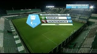 Fútbol en vivo Banfield  Independiente Fecha 28 Torneo Final 2014 Fútbol Para Todos [upl. by Noirda]