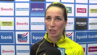 Interview Femke Van Den Driessche na 2de plaats Koppenbergcross [upl. by Larkins]