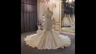 NS3909Amanda Novias detachable skirt mermaid beading wedding dress say yes to the dress trying on [upl. by Sterrett196]