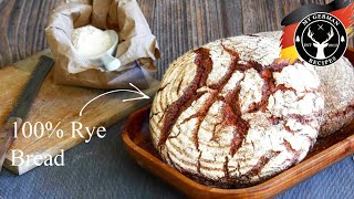 100 Rye Bread with Sourdough  No wheat added ✪ MyGermanRecipes [upl. by Robi]