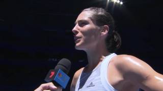 Andrea Petkovic oncourt interview RR  MasterCard Hopman Cup 2017 [upl. by Refinneg174]