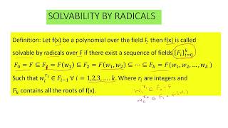 Solvability by radicals [upl. by Schug]