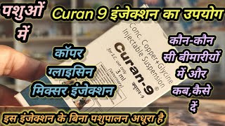 पशुओं में Curan 9कॉपरcopperइंजेक्शन का उपयोगकौनसी बीमारियों में और कब कैसे करें Copperglycine [upl. by Gerry263]