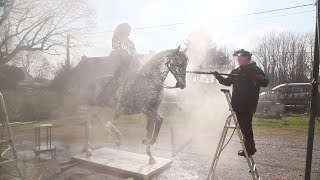 CONTEMPORARY ART  Horse art  Arc welding Art  Louis XIV Sculpture  France  Serge Sangan [upl. by Nimajeb591]