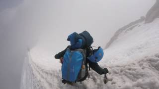 Man nearly falls to death on Aiguille du Midi Arete Chamonix Mont Blanc [upl. by Ainevul284]