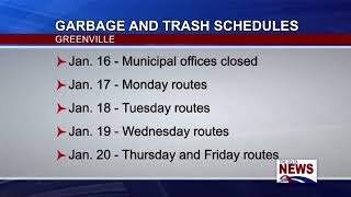 Greenville Garbage Schedule for MLK Day [upl. by Padgett]