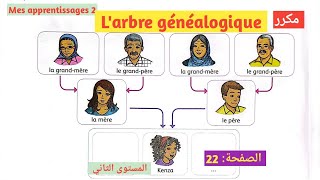 Larbre généalogique activités orales unité 2 mes apprentissages en français 2 aep page 22 الصفحة [upl. by Aim]