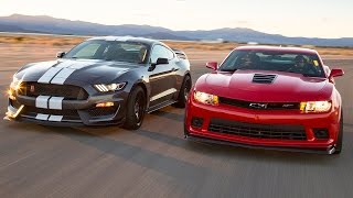 2016 Ford Mustang Shelby GT350R vs 2015 Chevrolet Camaro Z28  Head 2 Head Ep 71 [upl. by Mari869]