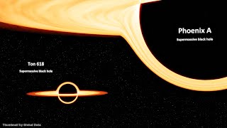 Ton 618 vs phoenix A Black Hole Size Comparison  3d Animation Comparison [upl. by Schmitz165]