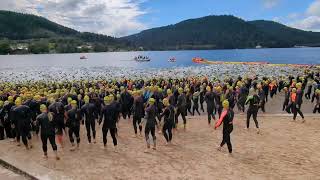 Départ du triathlon distance olympique de Gérardmer 2024 [upl. by Aeneas]