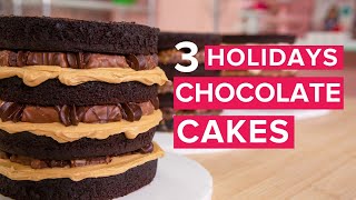 3 Holiday Chocolate MEGA CAKES  How To Cake It [upl. by Thain]