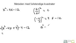 Fullstendige kvadraters metode [upl. by Iolenta]