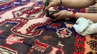 Rug Color Restoration How to use color theory to restore a rug that has red dye bleed [upl. by Ringsmuth]