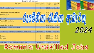 Romania Unskilled Job 2024  Romania Unskilled Job vacancy 2024 [upl. by Ronym]