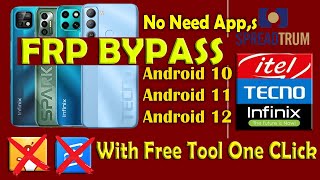 Tecno  Infinix All SPD CPU Frp Bypass With Free Tool  One Click  Android 11  12  Without Apps [upl. by Airual]