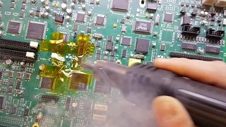 SMD soldering tutorial  replacing electrolytic capacitors  complete with magic smoke [upl. by Yespmed]