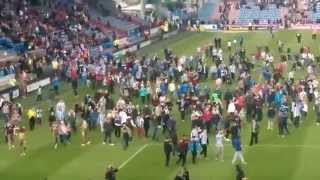 Leicester pitch invasion at Huddersfield [upl. by Eelyahs]