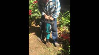 Digging with Makita 27lb Jackhammer [upl. by Haiel]