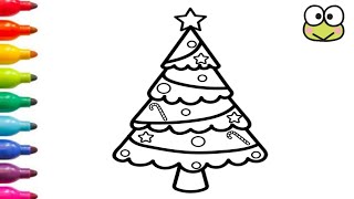 Drawing Painting And colouring Christmas Tree for kidsChristmas Tree Drawing easychrismas2024 70 [upl. by Eanerb448]