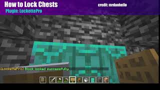 How to Lock Chests  Minecraft plugin LockettePro [upl. by Meuser868]