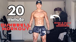 20 MINUTE FULLBODY DUMBBELL WORKOUT  everyday routine to burn fat amp build muscle pt 2 30days [upl. by Eibob]