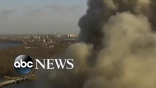 Webcam captures Russian missile strike in Ukraine authorities say [upl. by Aisha197]