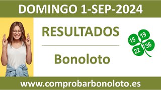 Resultado del sorteo Bonoloto del domingo 1 de septiembre de 2024 [upl. by Sterling288]