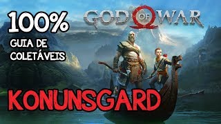 GOD OF WAR  TODOS OS COLETÁVEIS – KONÙNSGARD 100 artefatos corvos baús valquírias etc [upl. by Aidnahs759]