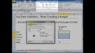 How to Use Data Validation When Creating a Budget [upl. by Adym]