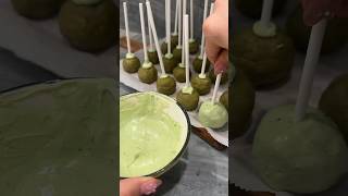 MATCHA CAKE POPS 🍵🫖 recipe is in my Instagram bakewithme baking [upl. by Latsyk]