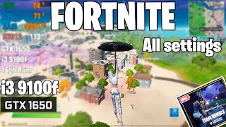 GTX 1650  I3 9100f Fortnite season 5 l All settings 1080p [upl. by Lebam]