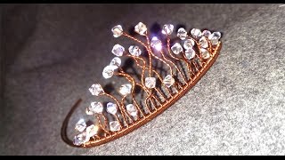 copper wire Sparkling crystal crown  Handmade Jewelry Ideas 90 [upl. by Gunnar271]