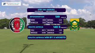 Live Cricket  U19 TriSeries  South Africa vs Afghanistan  Match 6 [upl. by Ellohcin]