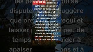 Proverbe Français  Courte absence et courte querelle sont à lamour force nouvelle shorts [upl. by Airehtfele]