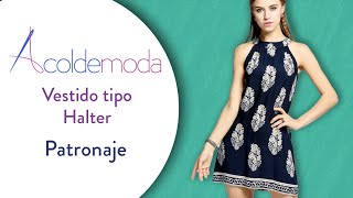 Como hacer el PATRONAJE DE VESTIDO HALTER  DIY  Paso a Paso [upl. by Claudian]