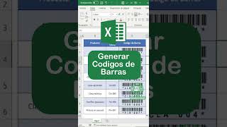 Generar Codigos de Barras en Excel reels reel shorts youtubeshorts excel exceltips excelpro [upl. by Nisaj]