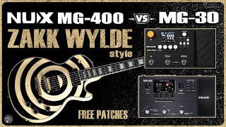 NUX MG 400 vs MG 30 Comparison  Zakk WyldeInspired Guitar Tone Marshall JCM2000 [upl. by Nitsur]