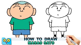 How to Draw Masao Sato  Crayon Shinchan [upl. by Jessamyn766]