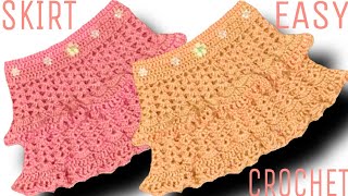 Cómo tejer FALDAS a crochet para niñas fácil y rápido Tutoríal [upl. by Tedric]