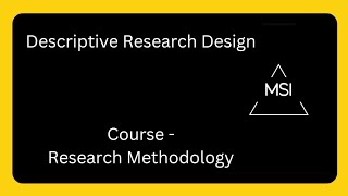 Descriptive Research Design researchmethodology [upl. by Nelyag991]