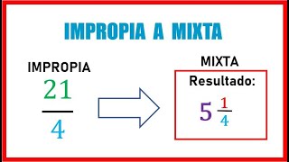 Convertir Fracción IMPROPIA a MIXTA  Fracciones  Mate Canal [upl. by Eemla]