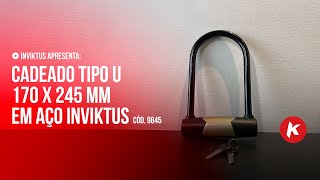 Cadeado Tipo U 170 x 245 mm em Aço Inviktus  Cód 9845 [upl. by Iznekcam]