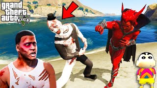 SERBIAN DANCING LADY Fight DEVIL BOSS To Save SHINCHAN and CHOP in GTA 5 [upl. by Shoshana972]