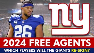 Giants 2024 Free Agents Which Players Will Joe Schoen ReSign This Offseason Ft Saquon Barkley [upl. by Jariv730]