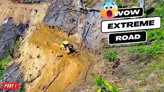 The highest Risk Job CAT D6R XL Cutting Hill On Mountain Road Construction Part 1 [upl. by Enilra398]